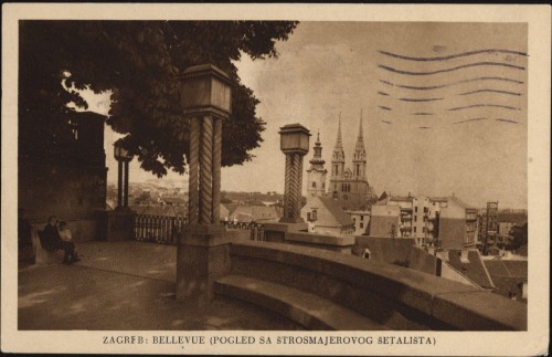 Zagreb: Bellevue : (Pogled sa Štrosmajerovog šetališta).