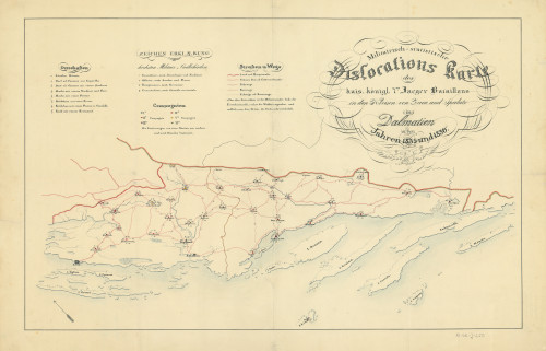 Militairisch - statistische Dislocations - Karte des Kais. Königl. 7ten Laeger Bataillons in den Kreisen von Zara und Spalato in Dalmatien   : in den Jahren 1835 und 1836.