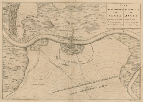 Plan van de Veldtslag van Zenta   : Gedaan door den Prins Eugenius den 11. Septemb. 1697.