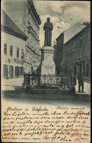 Pozdrav iz Zagreba : Kačićev spomenik.