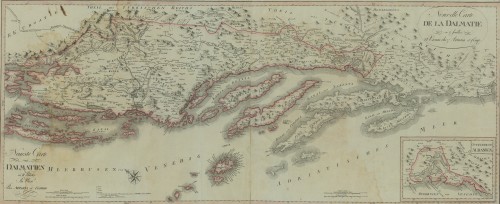 Neueste Carte von Dalmatien in II Blätter = Nouvelle Carte de la Dalmatie en 2 feuilles  / [Paolo Santini].