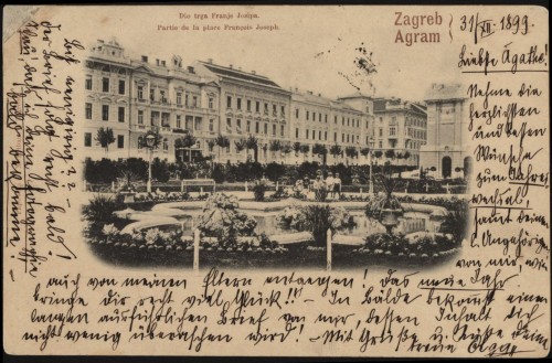 Zagreb : Dio trga Franje Josipa.