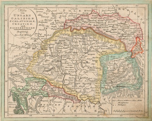 Karte von Ungarn Galizien Schlavonien Croatien und Siebenbürgen /