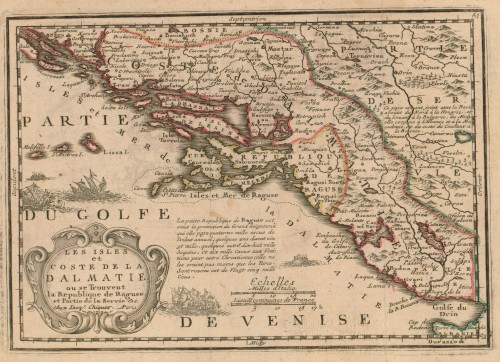 Les isles et coste de la Dalmatie ou se trouvent la Republique de Raguse, et partie de la Servie & c.   / chez Iacq. Chiquet.