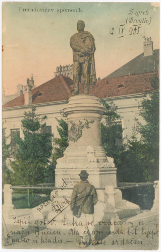 Zagreb (Croatie) : Preradovićev spomenik.