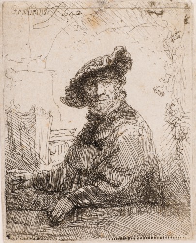[Čovjek u sjenici] /[gravirao] Rembrandt [Harmenszoon van Rijin].