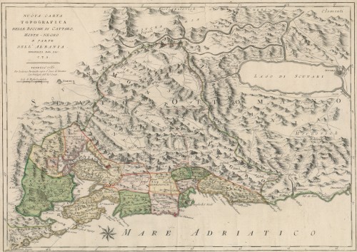 Nuova carta topografica delle Bocche di Cattaro, Monte-Negro e parte dell' Albania   / delineata dal sig C.T.S. per Lodovico Furlanetto.