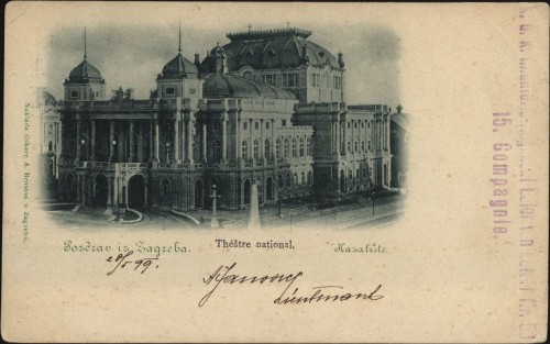 Pozdrav iz Zagreba : Kazalište = Théâtre national.