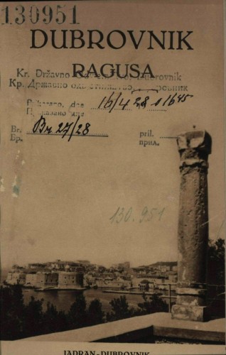 Dubrovnik   : Ragusa : ein historischer Spaziergang  / Lujo Vojnović ; Übersezung [!] P. Radoničić.