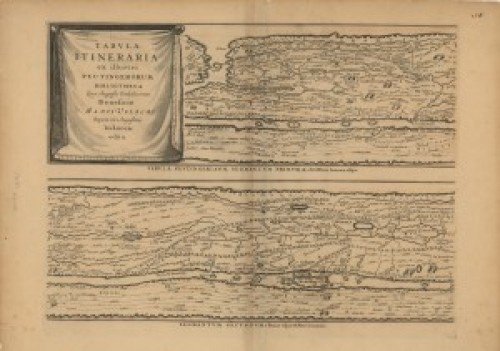 Tabula itineraria   : ex illustri Peutingerorum Bibliotheca  / Marci Velseri ; [Konrad Peutinger].