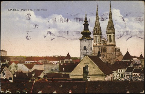 Zagreb : Pogled na stolnu crkvu.
