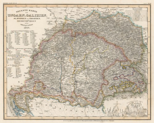 Neueste Karte von Ungarn, Galizien, Slavonien und Croatien, Siebenbürgen und dem Militairgrenzland   / [Joseph] Meyer.