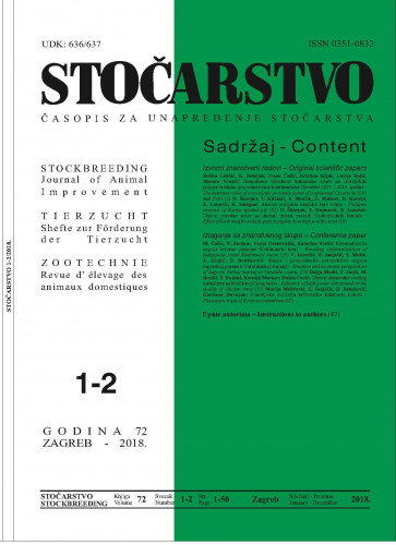 Stočarstvo : 72,1-2(2018) / glavni urednik, editor-in-chief Tomislav Balenović.
