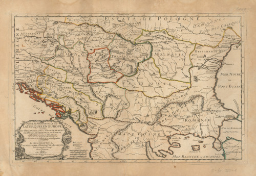 Partie septentrionale de la Turquie en Europe  : ou sont les Beglerbeglicz, ou gouvernements de Bude, de Temeswar... / par le S. Sanson