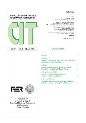 Journal of computing and information technology  : CIT : 31,1(2023) / editor-in-chief Alan Jović.