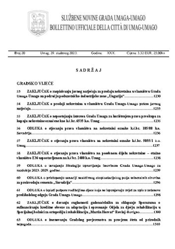 Službene novine grada Umaga  : Gazzetta ufficiale della città di Umago : 30,20(2023)