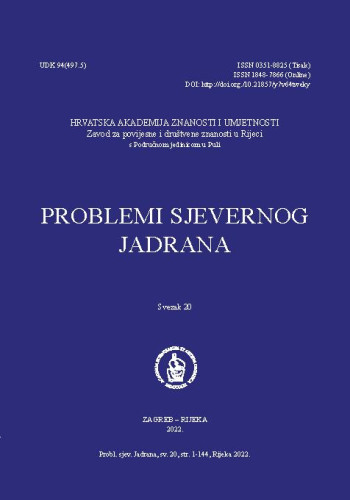 Problemi sjevernog Jadrana : 20(2022)  / glavni i odgovorni urednik Miroslav Bertoša.