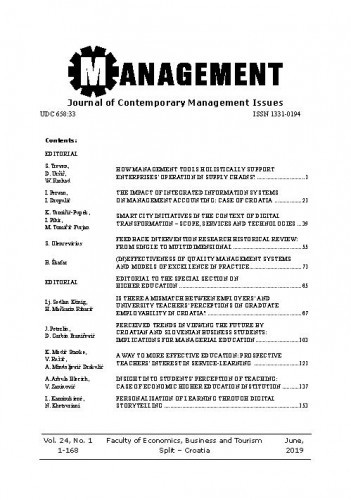 Management : journal of contemporary management issues : 24,1(2019)/ editor-in-chief Nikša Alfirević.