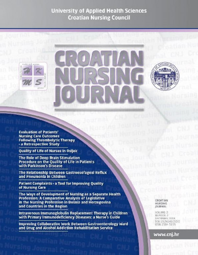 Croatian nursing journal : 2,2(2018) / glavna urednica, editor in chief Snježana Čukljek.