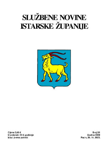 Službene novine Istarske županije : 28(2023)  / glavna i odgovorna urednica Vesna Ivančić.