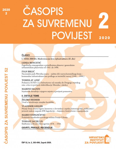 Časopis za suvremenu povijest : 52,2(2020) / glavni i odgovorni urednik, editor-in-chief Zdravka Jelaska Marijan.