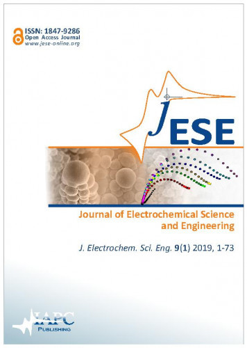 Journal of electrochemical science and engineering : 9,1(2019) : official journal of the Association of South-East European Electrochemists (ASEE) / editor-in-chief Višnja Horvat-Radošević.