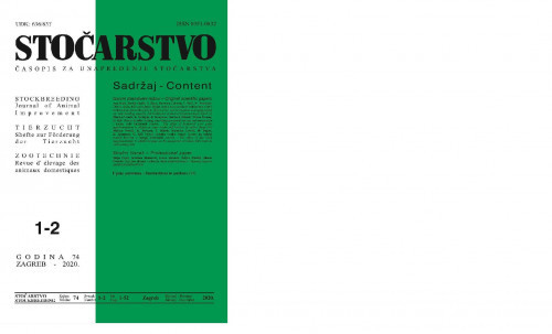 Stočarstvo : časopis za unapređenje stočarstva : 74,1/2(2020) / glavni urednik Tomislav Balenović.