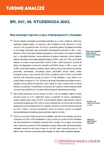 PBZ tjedne analize : 837(2023)  / Privredna banka Zagreb.