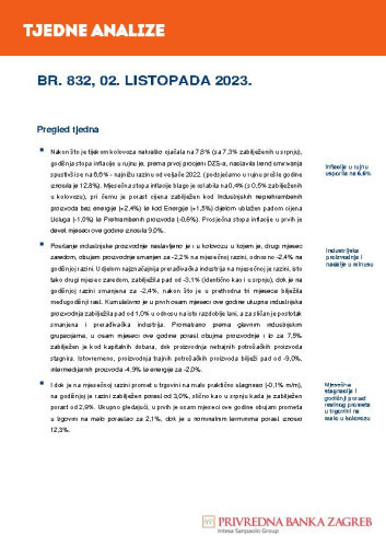 PBZ tjedne analize : 832(2023)  / Privredna banka Zagreb.