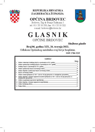 Glasnik Općine Brdovec : 19,6(2022)/  uredništvo Alen Prelec, Maja Coner i Daniel Bukovinski.
