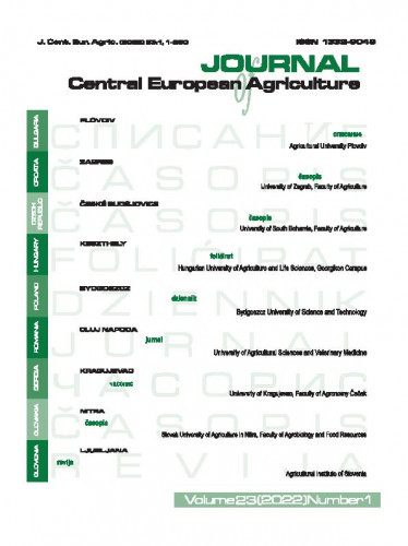 Journal of Central European agriculture : 23,1(2022) / editor-in-chief Zvonimir Prpić.