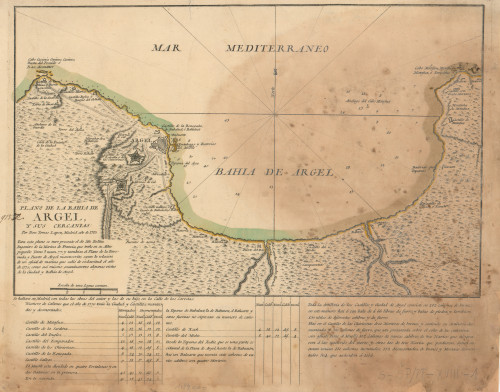 Plano de la Bahia de Argel  : y sus cercanias / por don Tomas Lopez
