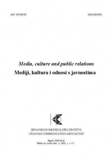 Media, culture and public relations = Mediji, kultura i odnosi s javnostima : 11,1(2020) / glavni i odgovorni urednik, editor-in-chief Mario Plenković.