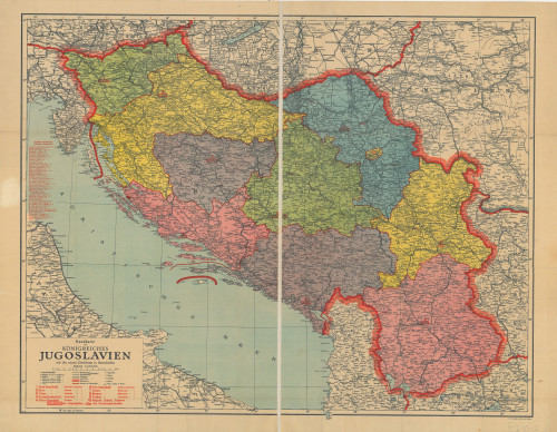 Handkarte des Königreiches Jugoslavien :