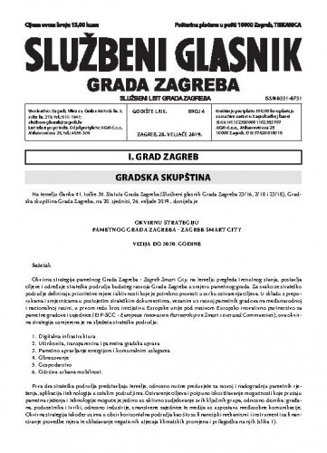 Službeni glasnik grada Zagreba : 63,4(2019) / glavna urednica Mirjana Lichtner Kristić.