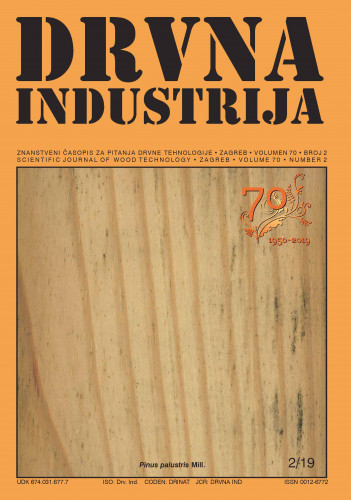 Drvna industrija : znanstveni časopis za pitanja drvne tehnologije : 70,2(2019) / glavni i odgovorni urednik Ružica Beljo-Lučić.