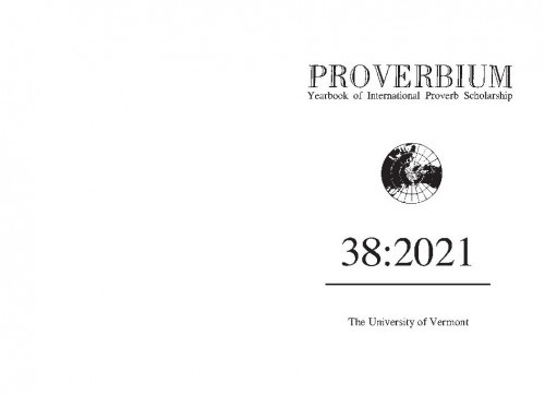 Proverbium : journal of International Proverb Scholarship : 38(2021)