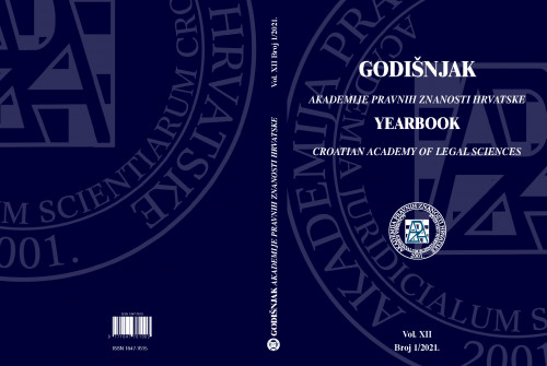 Godišnjak Akademije pravnih znanosti Hrvatske = Yearbook Croatian Aacademy of Legal Ssciences : 12,1(2021) / glavna urednica, editor-in-chief Željka Primorac