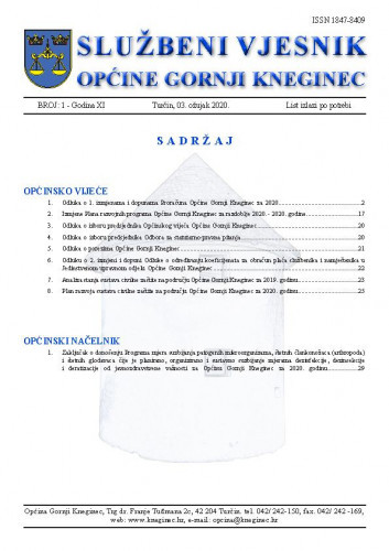 Službeni vjesnik Općine Gornji Kneginec : 11,1(2020) / glavni urednik Mario Levatić.