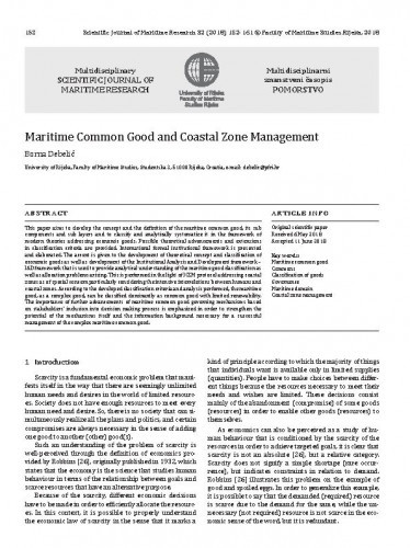 Maritime common good and coastal zone management / Borna Debelić.