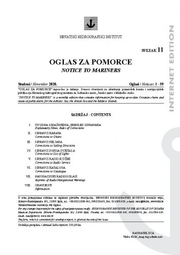 Oglas za pomorce : 11(2020) / glavni urednik Vinka Kolić.