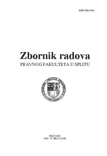 Zbornik radova Pravnog fakulteta u Splitu : 57, 4(2020) / glavni i odgovorni urednik Arsen Bačić.