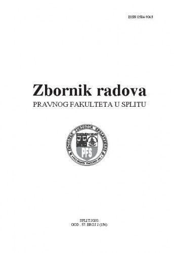 Zbornik radova Pravnog fakulteta u Splitu : 57, 2(2020) / glavni i odgovorni urednik Arsen Bačić.