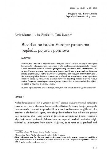 Bioetika na istoku Europe : panorama pogleda, pojava i pojmova / Amir Muzur, Iva Rinčić, Toni Buterin.