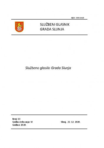 Službeni glasnik Grada Slunja : 6,13(2020) / glavni i odgovorni urednik Jure Katić.