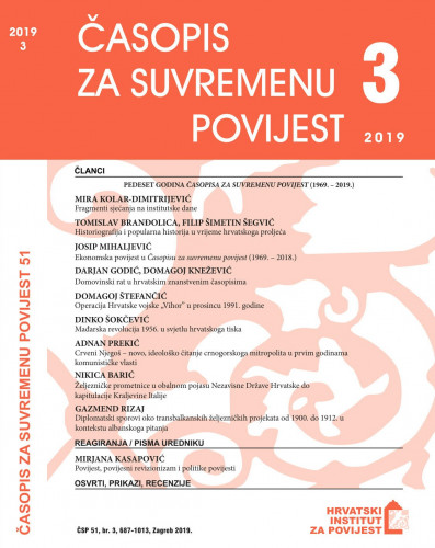 Časopis za suvremenu povijest : 51,3(2019) / glavni i odgovorni urednik, editor-in-chief Zdravka Jelaska Marijan.