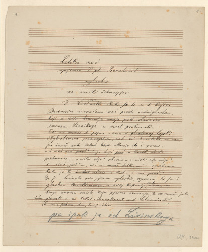 Lahku noć /spjevao P. Preradović ; uglasbio za mužki četveropjev V. Lisinski.