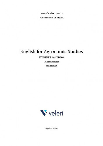 English for agronomic studies : student’s handbook / Mladen Marinac, Ana Bratulić.