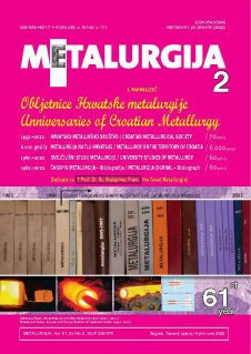 Metalurgija  : časopis za teoriju i praksu u metalurgiji = Metallurgy : [journal for theory and practice in metallurgy] : 61,2(2022) / glavni i odgovorni urednik Ilija Mamuzić.