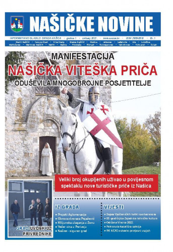 Našičke novine :  informativno glasilo grada Našica : 1,1(2022) / glavni urednik Ivona Ćosić.